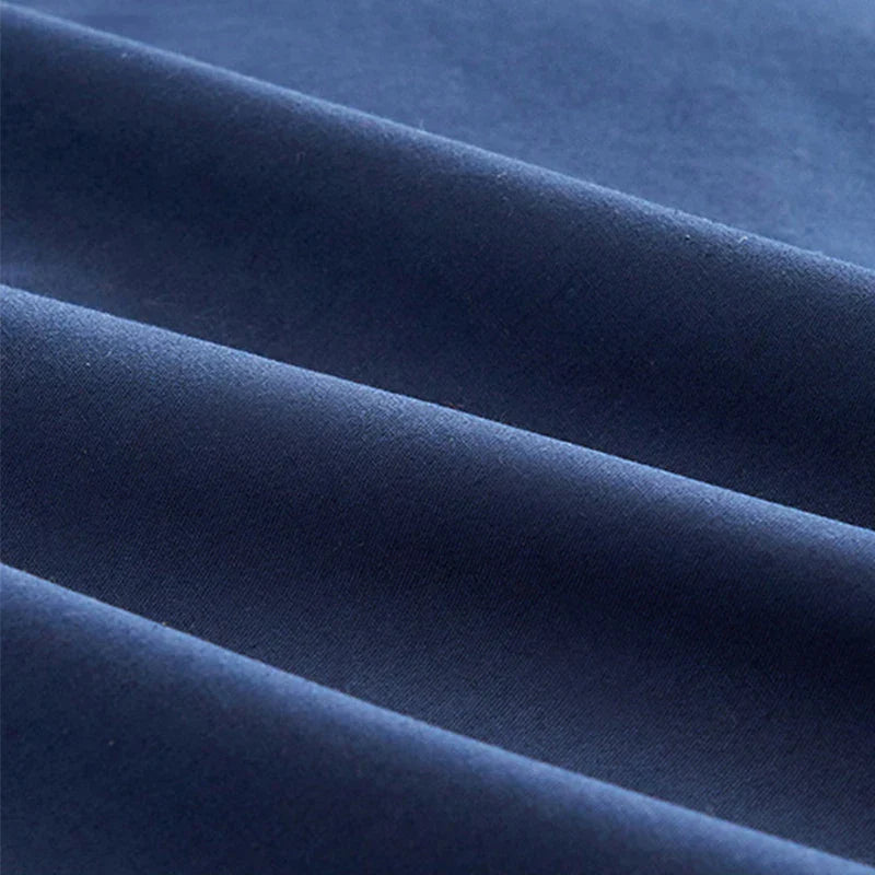 DecorBites™ Cotton 4pcs Bedding Set Double Queen Solid Color Duvet Cover Flat Bed Sheet