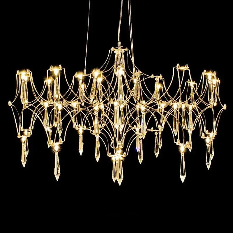 DecorBites™ Crystal Chandelier: Luxury Modern Starry Ceiling Light for Living Room, Bedroom, Restaurant