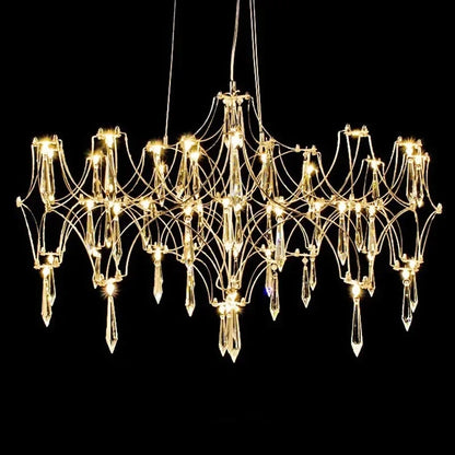 DecorBites™ Crystal Chandelier: Luxury Modern Starry Ceiling Light for Living Room, Bedroom, Restaurant