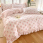 Decobites Princess Ruffles 100% Cotton Quilt Cover Set - Floral Soft Duvet Cover