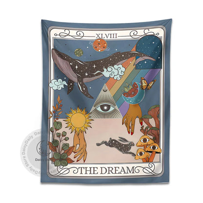 Decobites Dream Tarot Tapestry: Mystical Witchy Decor for Tarot Lovers, Hippie Dorm Art