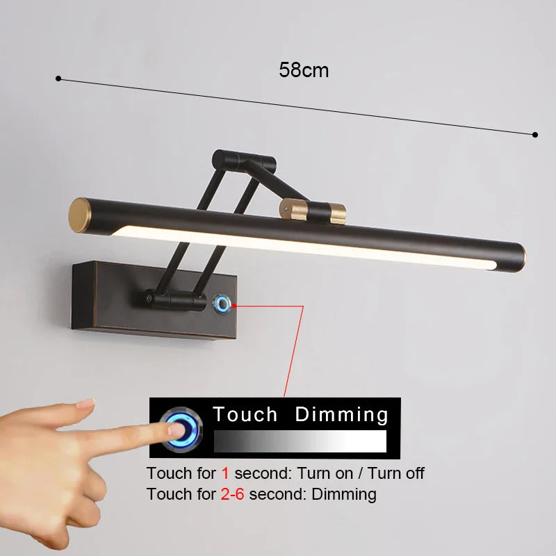Aplique de pared para baño LED Decorbites™ de 58 cm, iluminación moderna para interior y dormitorio