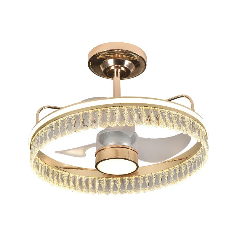 DecorBites™ Black Gold LED Ceiling Fan Chandelier: Luxury Nordic Modern Design