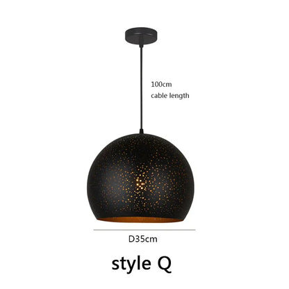 Lámpara colgante industrial nórdica negra DecorBites™ de estilo retro, casquillo E27, para comedor o cocina.