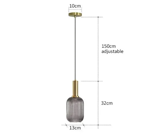 DecorBites™ Colorful Glass Pendant Lights Living Room Bedside Lamp LED Hanging Lighting