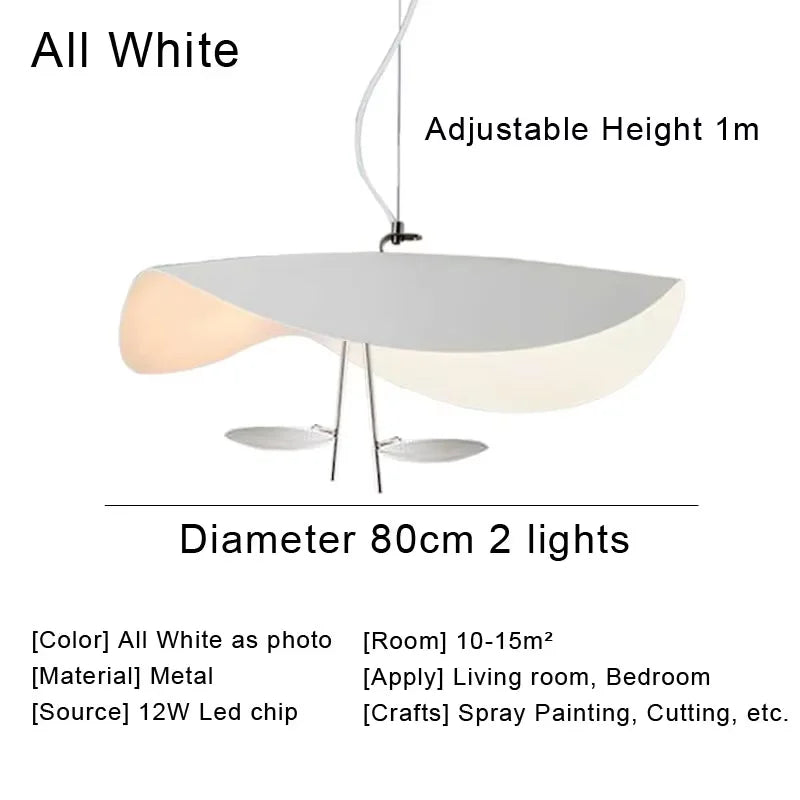 DecorBites™ Lederam Manta Pendant - Industrial Retro Style White/Black Ceiling Lamp