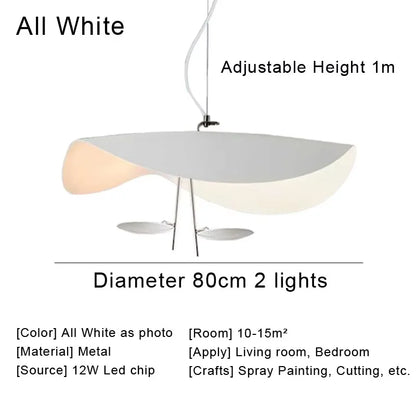 DecorBites™ Lederam Manta Pendant - Industrial Retro Style White/Black Ceiling Lamp