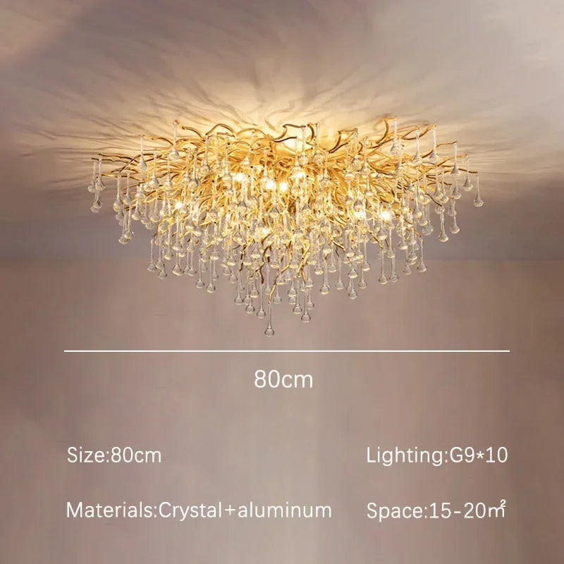 Lámpara de araña dendrítica de cristal DecorBites™: Lujo moderno para sala de estar, comedor, dormitorio, vestíbulo de hotel