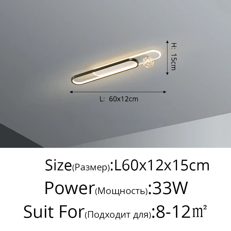 DecorBites™ Gold Starry Strip Flush Mount Ceiling Light Luxury Chandelier