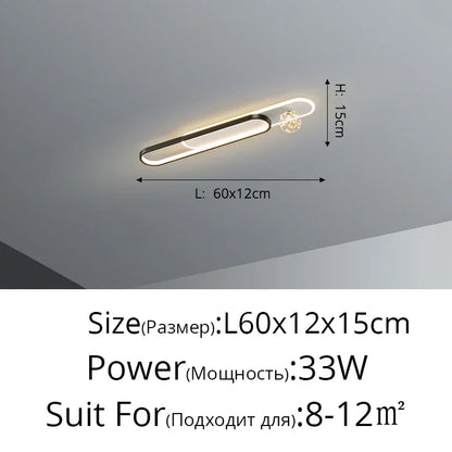 DecorBites™ Gold Starry Strip Flush Mount Ceiling Light Luxury Chandelier