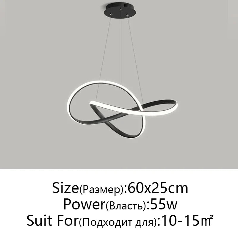 DecorBites™ LED Chandelier Light: Modern Aluminum Acrylic Pendant for Dining Room & Restaurant
