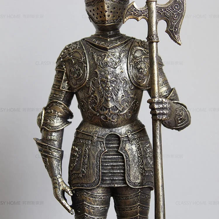 DecorBites™ Iron Armored Soldier Knight Sculpture Home Decor Figurine