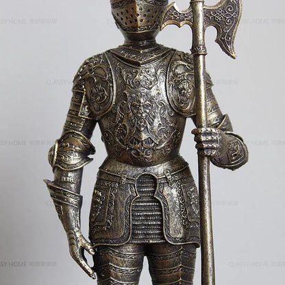 DecorBites™ Iron Armored Soldier Knight Sculpture Home Decor Figurine