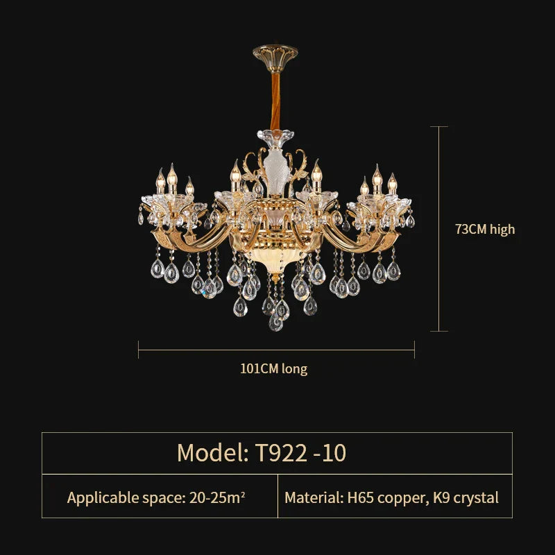 DecorBites™ Elegant Crystal Chandelier for Living Room, Dining Room, and Bedroom