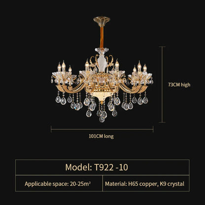 DecorBites™ Elegant Crystal Chandelier for Living Room, Dining Room, and Bedroom