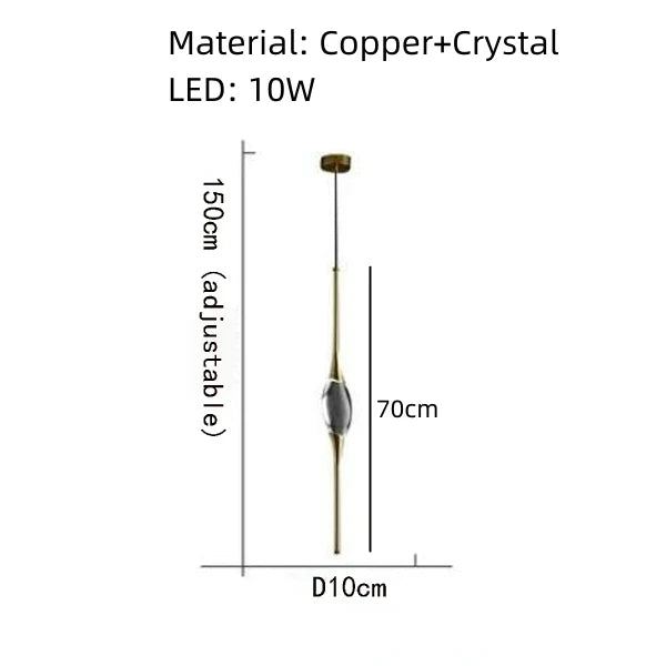 Aplique de pared DecorBites™ de cristal con cuerpo de cobre para mesilla de noche, escalera, recibidor o comedor.