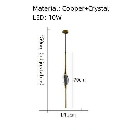 Aplique de pared DecorBites™ de cristal con cuerpo de cobre para mesilla de noche, escalera, recibidor o comedor.