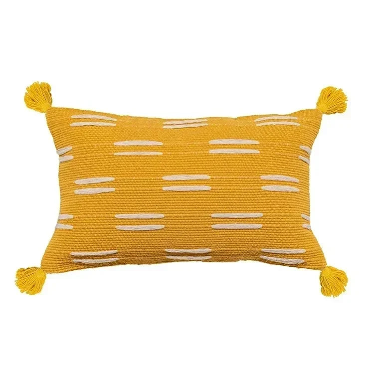 DecorBites™ Bohemian Tufted Tassel Cushion Cover | Plush Embroidered Decorative Pillow for Sofa