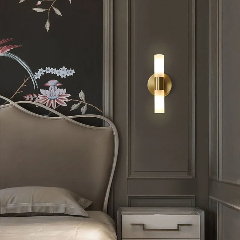 Lámpara de pared de acrílico en latón dorado Decorbites™ con bombilla G9 para iluminación de baño y dormitorio