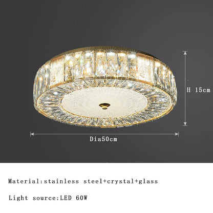 DecorBites™ Gold Glass LED Ceiling Light Fixture Stainless Steel Lamps