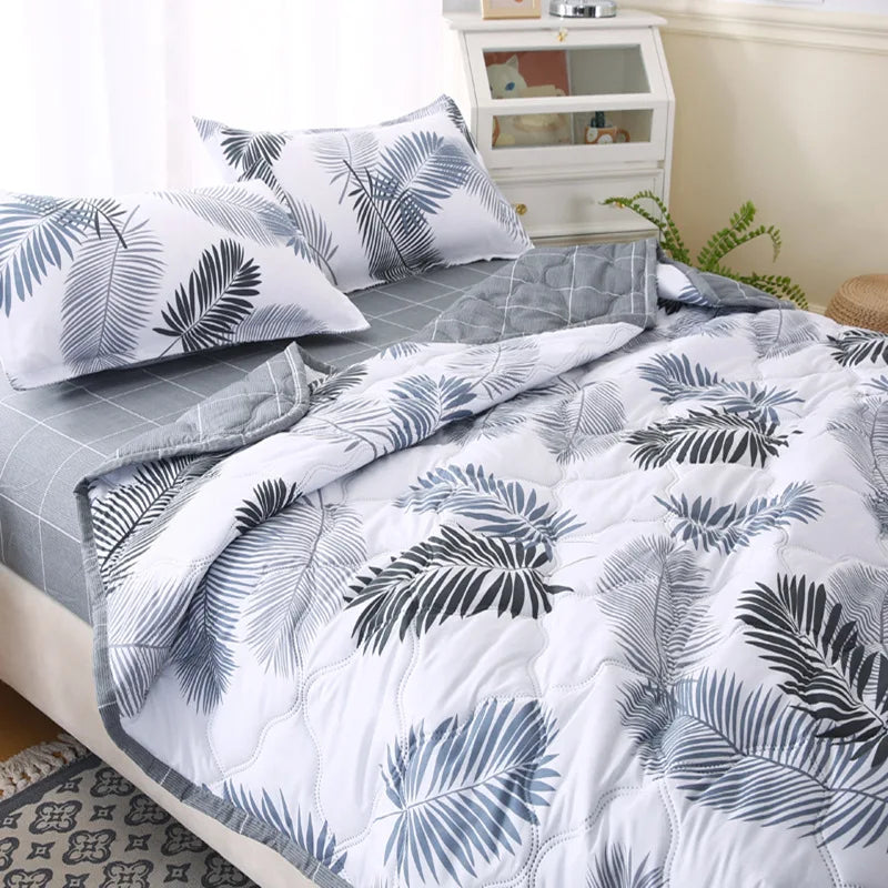 Decobites Summer Quilt Set - Soft & Lightweight Comforter Single Double Blanket