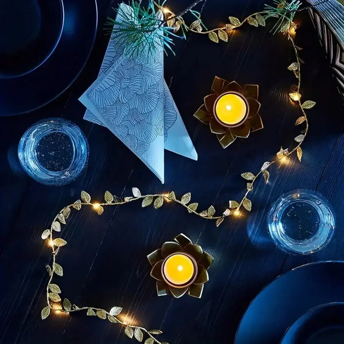 Decorbites™ Luces de Hadas de Hojas de Plata Dorada para Eventos