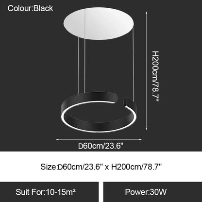 DecorBites™ LED Ring Chandelier: Modern Dining Room Table Lighting & Home Decoration