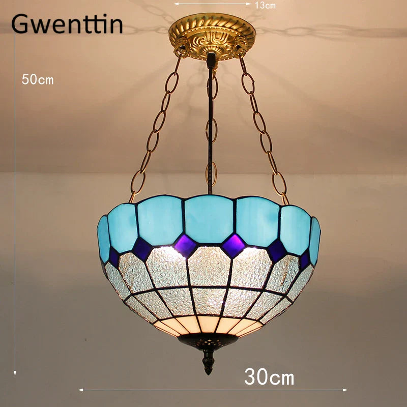 DecorBites™ Diamond Square Stained Glass Pendant Light for Home Decor and Lighting