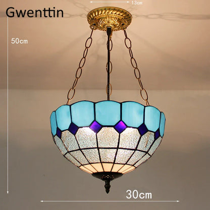 DecorBites™ Diamond Square Stained Glass Pendant Light for Home Decor and Lighting