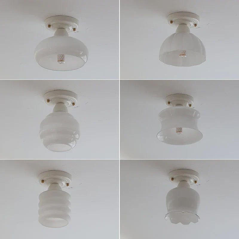 DecorBites™ Ceramic LED Ceiling Light Creamy White Nordic Indoor Lighting Fixture