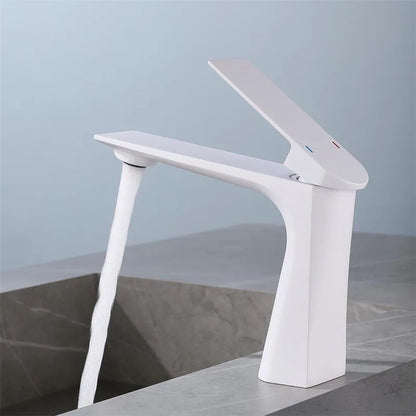 DecorBites™ Brushed Gold Bathroom Basin Faucet - Single Hole Water Mixer Crane