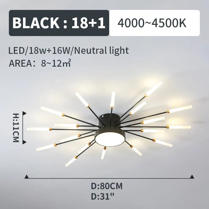 Lámparas Colgantes de Luces LED de Fuegos Artificiales™ Decorbites - Iluminación de Lámpara de Araña Moderna para Sala de Estar y Dormitorio