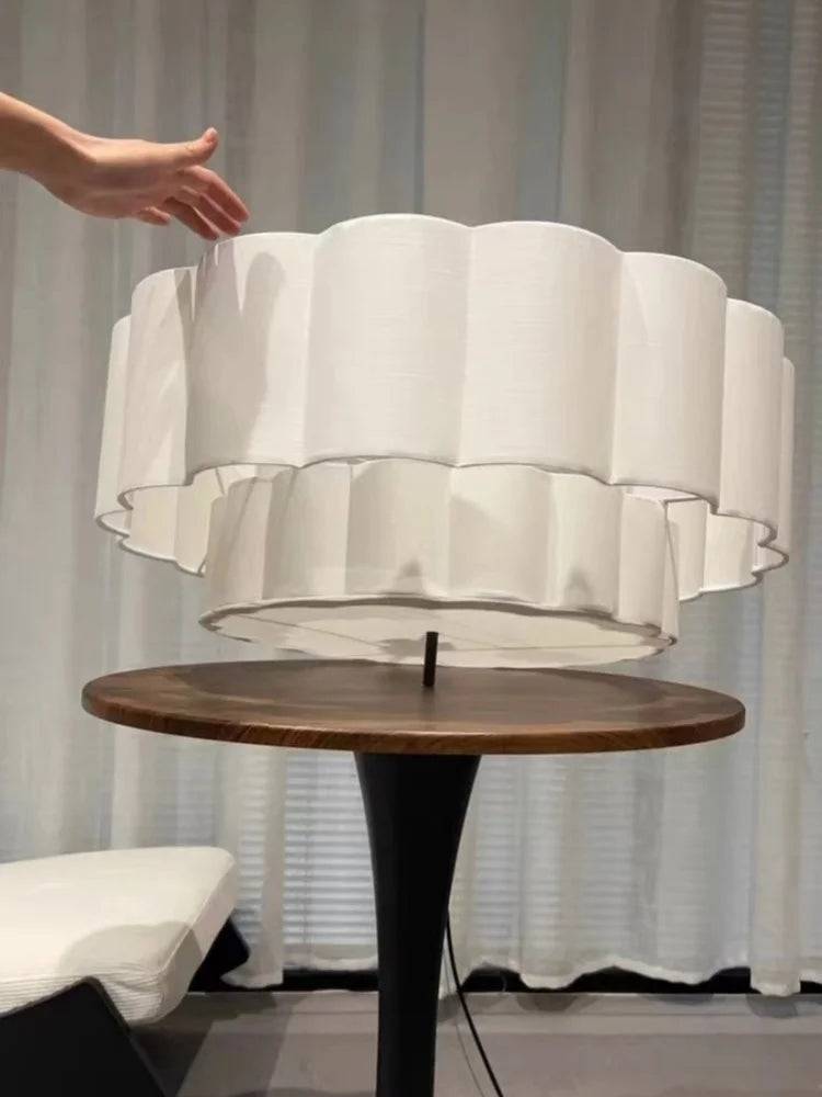 Wabi-Sabi White Fabric Pendant Light