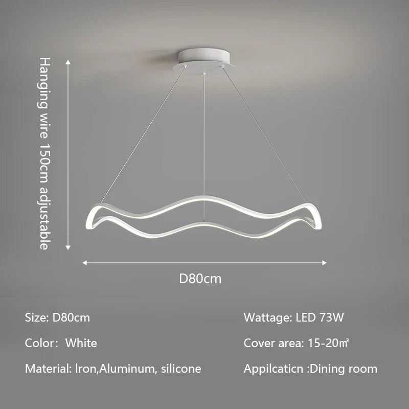 DecorBites™ Circle Wave LED Pendant Chandelier for Modern Living Dining Bedroom Lighting