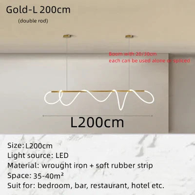 DecorBites™ Circle Note Linear Light: Modern Minimalist Nordic Pendant Lamp for Bedroom, Living Room