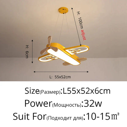 DecorBites™ LED Wood Ceiling Light for Kids Room - Yellow/Blue Minimalist Design