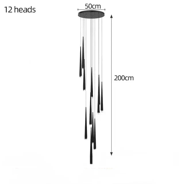 DecorBites™ LED Chandelier: Modern, Dimmable Ceiling Light for Living Room, Kitchen, Staircase