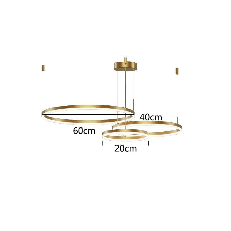 Lámpara colgante DecorBites™ Gold Ring, lámpara de techo LED circular de acrílico