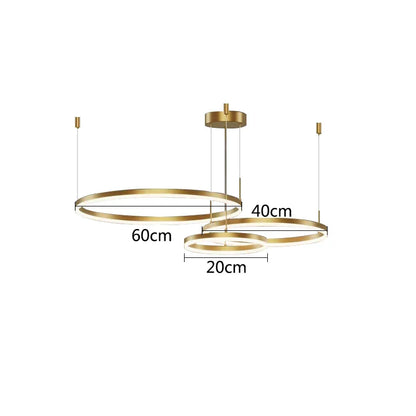 Lámpara colgante DecorBites™ Gold Ring, lámpara de techo LED circular de acrílico