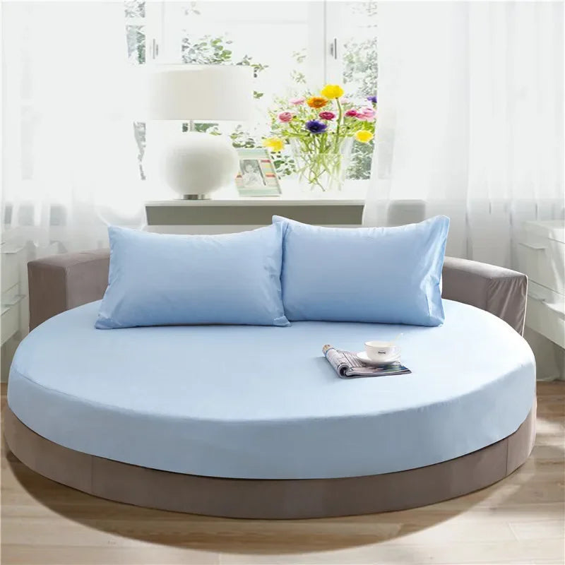 Decobites Cotton Round Bed Sheet Set with Elastic Band, Soft & Skin-Friendly Fitted Sheets