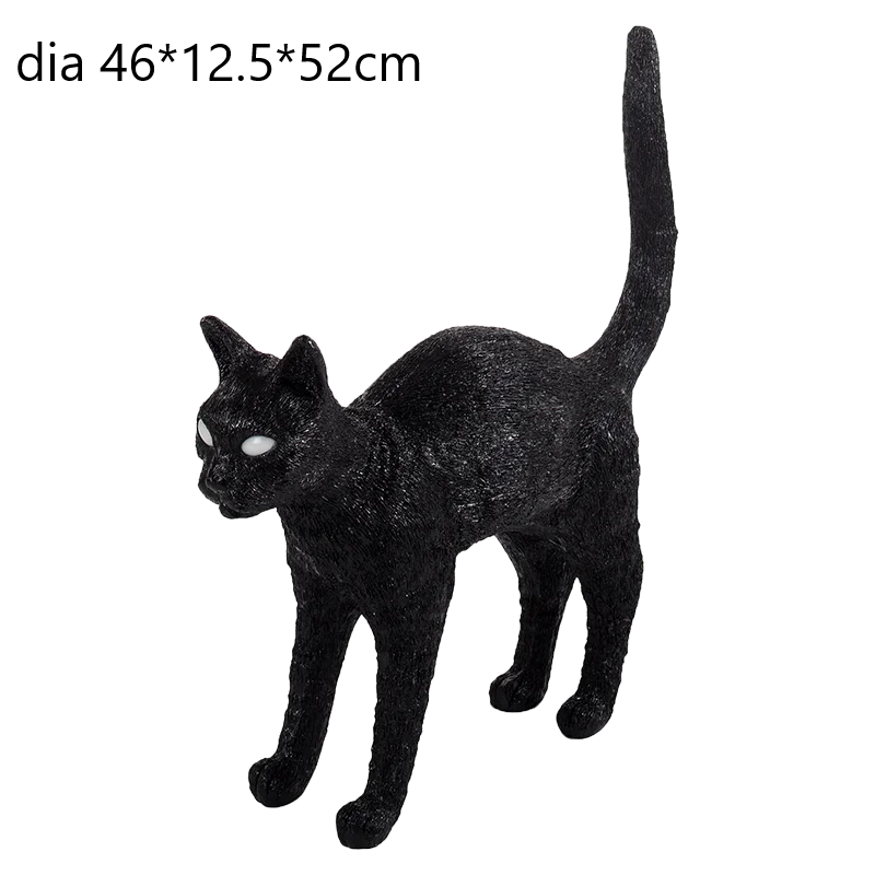 DecorBites™ Black Cat Resin Table Lamp for Bedroom Office Dining Room