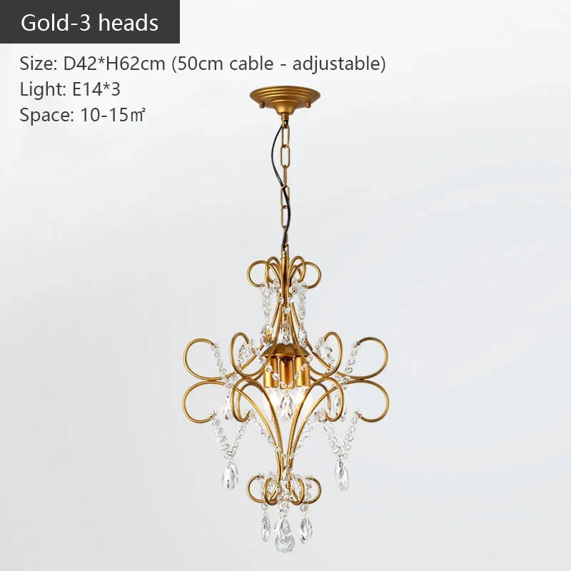 DecorBites™ Iron Crystal Chandelier: Modern Luxury Industrial Style for Home Living/Dining Room