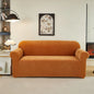 Decobites Fleece Velvet Sofa Cover: Stretch Slipcover for Loveseat & Couch, Solid Color