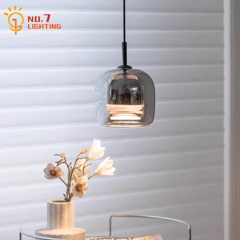 DecorBites™ Glass Pendant Lights Modern Designer LED Indoor Lighting for Bedroom Living Room