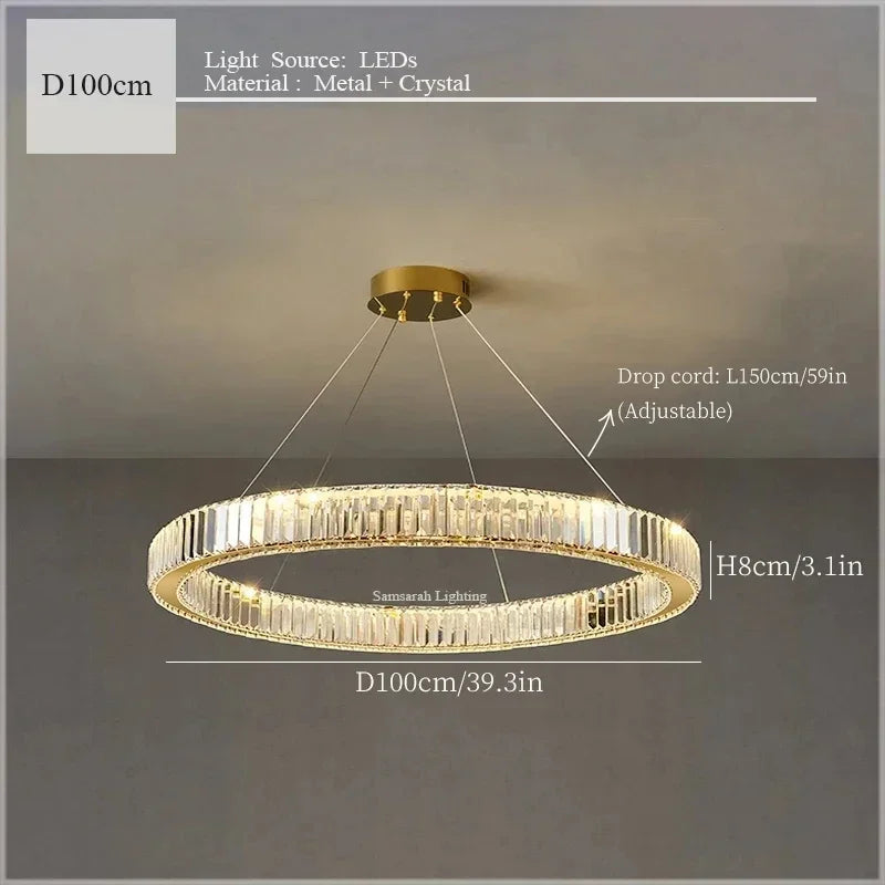 DecorBites™ Crystal Ceiling Pendant Chandelier for Luxury Room Decor