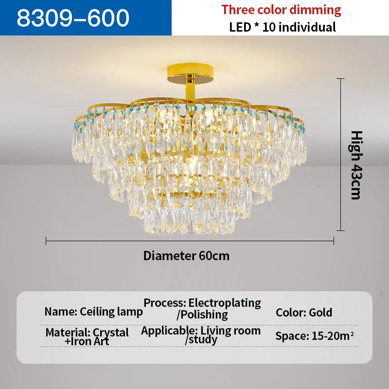 DecorBites™ Crystal Light Chandelier | Post-Modern European Luxury for Living Room, Bedroom, Dining