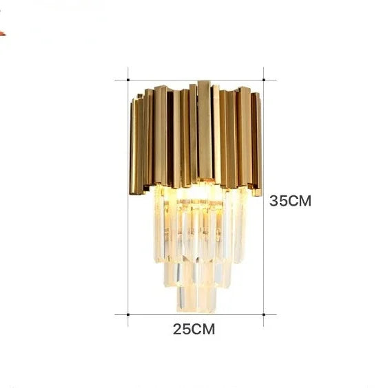 Decorbites™ Aplique de pared de cristal dorado para decoración de lujo en el dormitorio