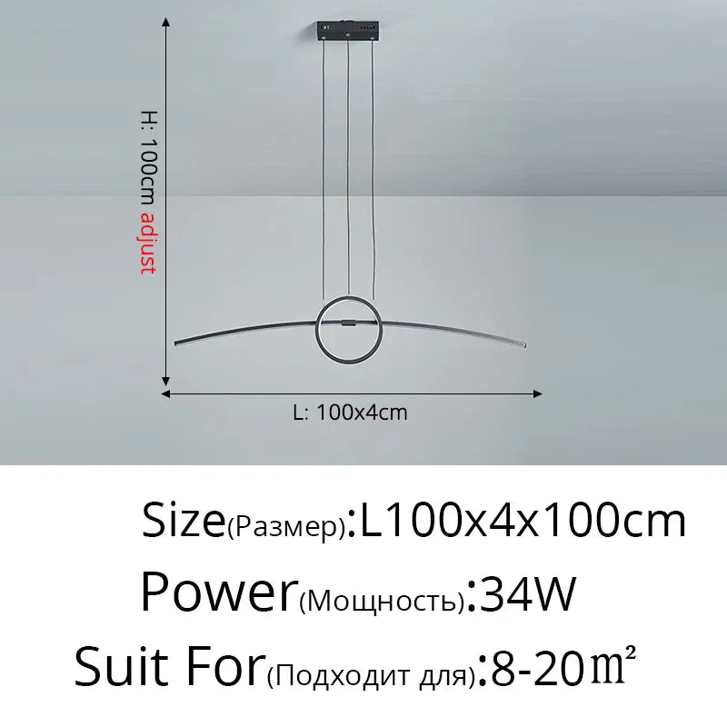 Lámpara de techo LED DecorBites™: Iluminación moderna y minimalista para mesa de comedor o cocina