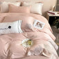 Decobites Cotton King Size Embroidery Bedding Set: Soft Comforter Set with Double Duvet Cover & Sheet