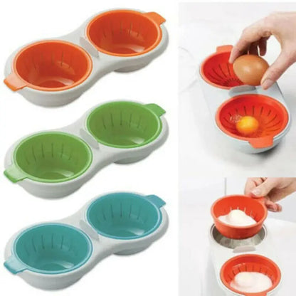 DecorBites™ Egg Boiler Silicone Poacher Cooker Double Layer Cup Draining Cooking Tools